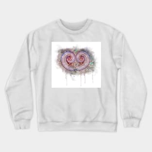 Watercolor illustration of two catterpiller bugs twirl like a heart shape Crewneck Sweatshirt